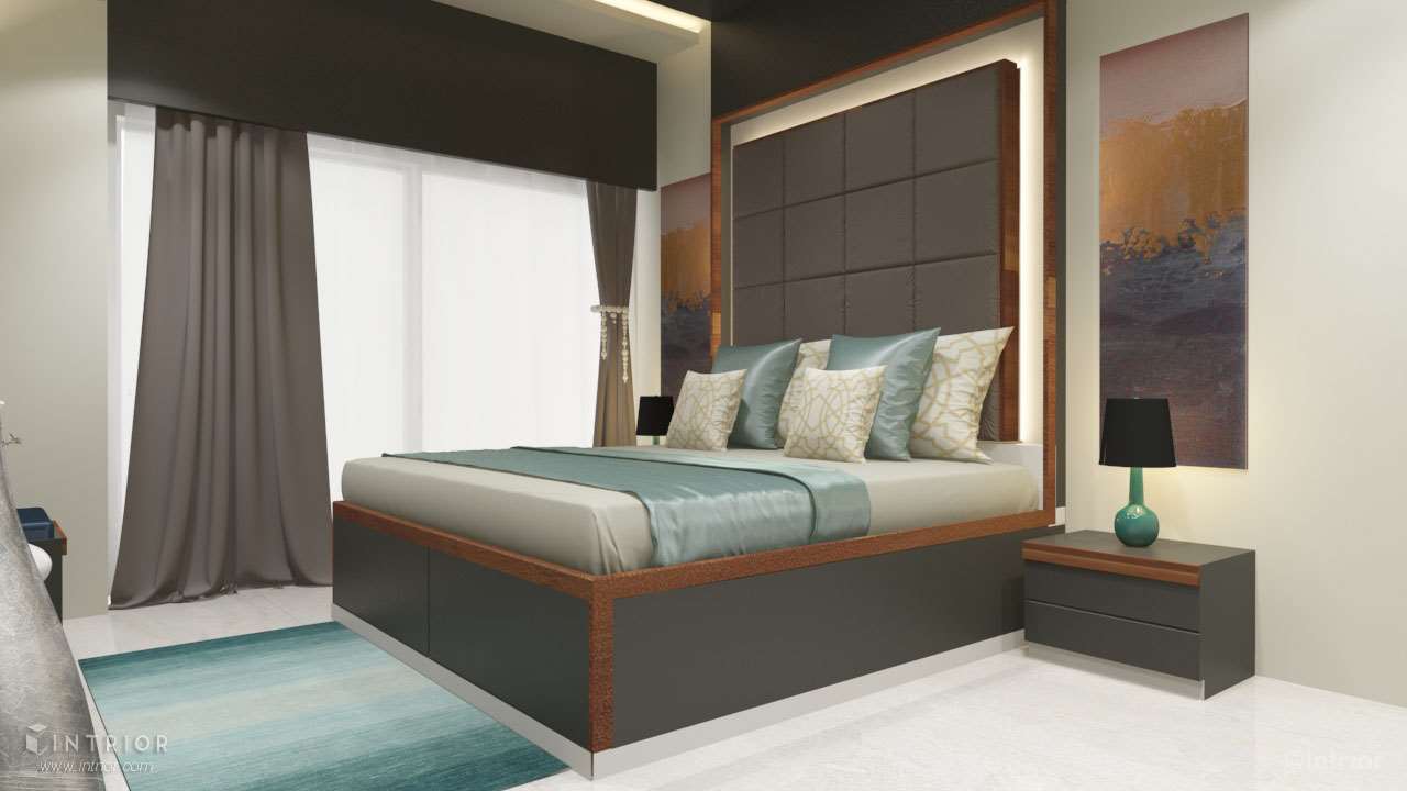Master Bedroom - Bed With Paneling